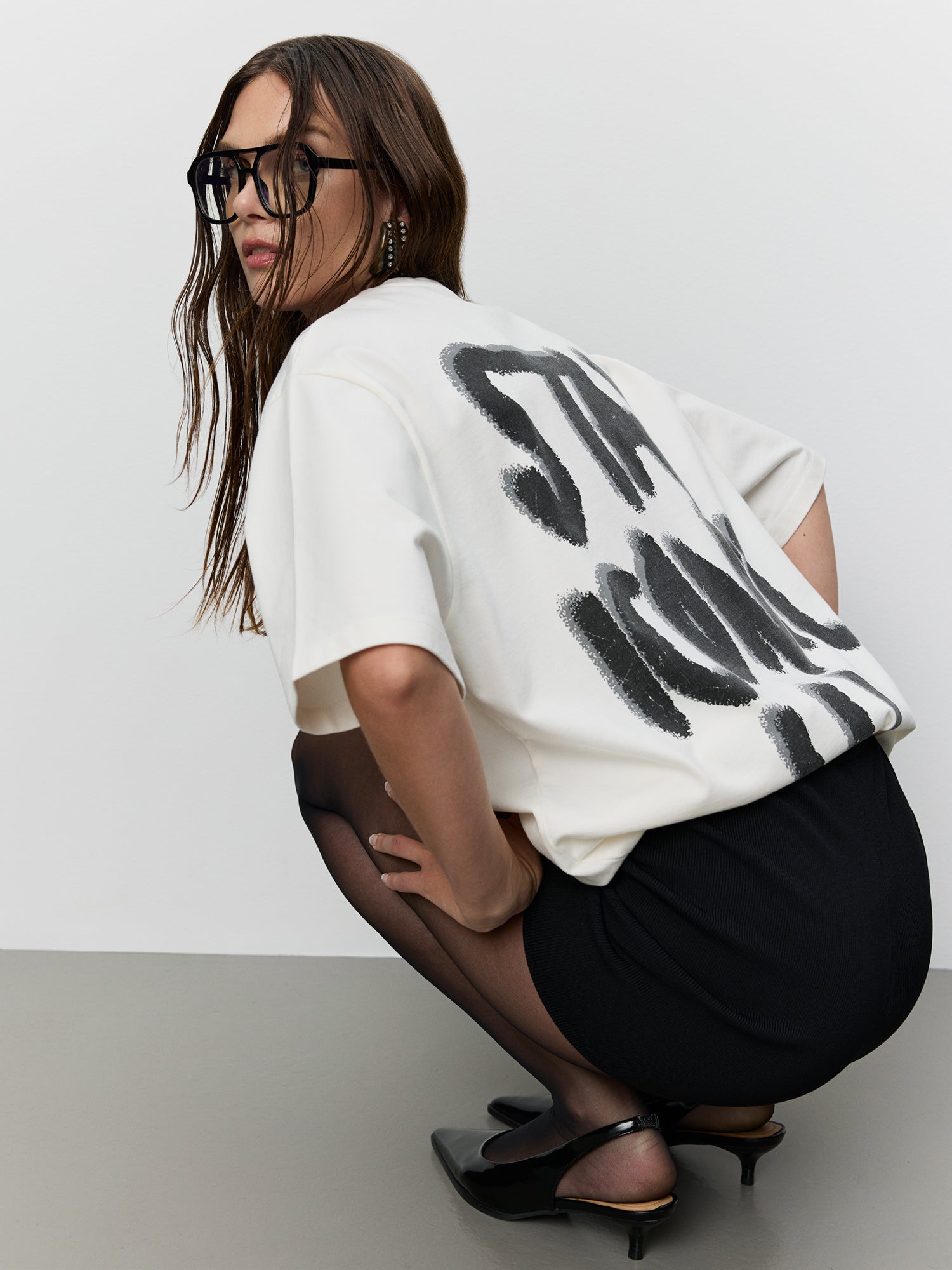 Sofie Schnoor WOMEN ICON 013 - MAESW OVERSIZE T-SHIRT T-shirt 0101 Off white
