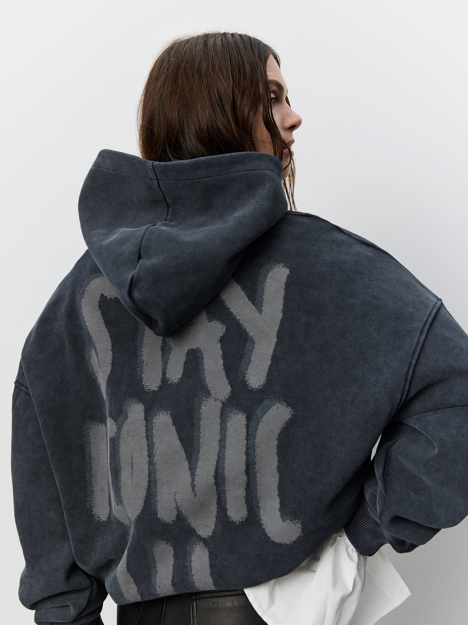 Sofie Schnoor WOMEN ICON 015 - RANSOSW HOODIE Hættetrøje 1015 Washed black