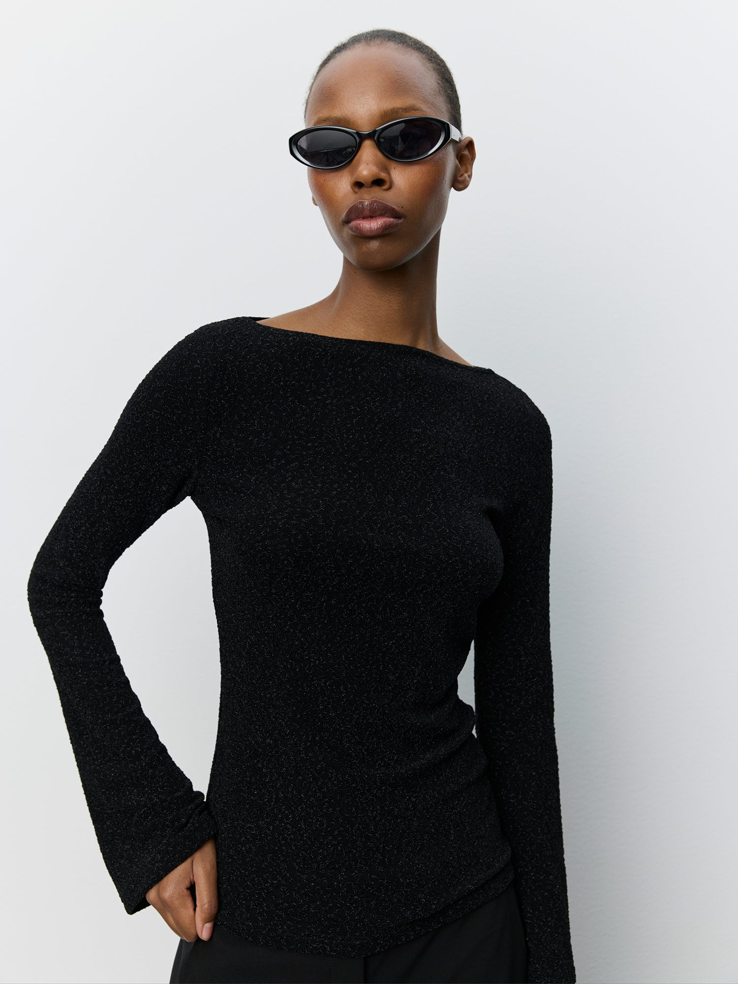Sofie Schnoor WOMEN IRENASW GLITTER BLUSE Bluse 1003 Black glitter