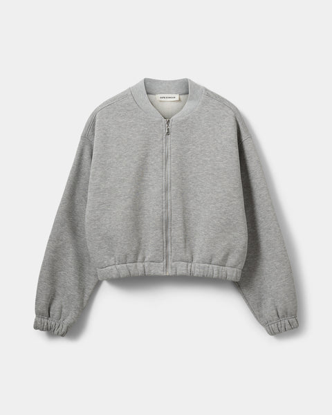 KATIESW SWEAT BOMBER JACKET Hættetrøje - 8000 Grey Melange | Sofie