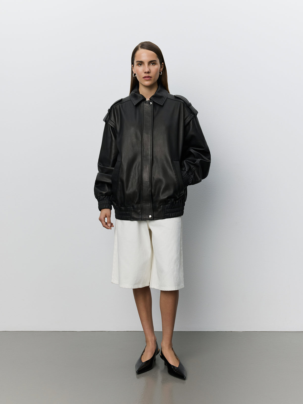 Sofie Schnoor WOMEN LENNIXSW OVERSIZE LÆDERJAKKE Læderjakke 1000 Black
