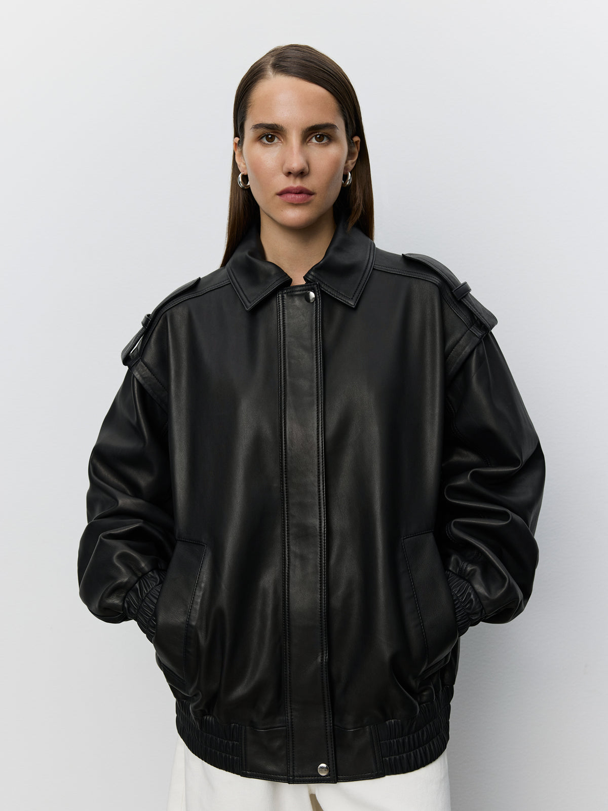 Sofie Schnoor WOMEN LENNIXSW OVERSIZE LÆDERJAKKE Læderjakke 1000 Black