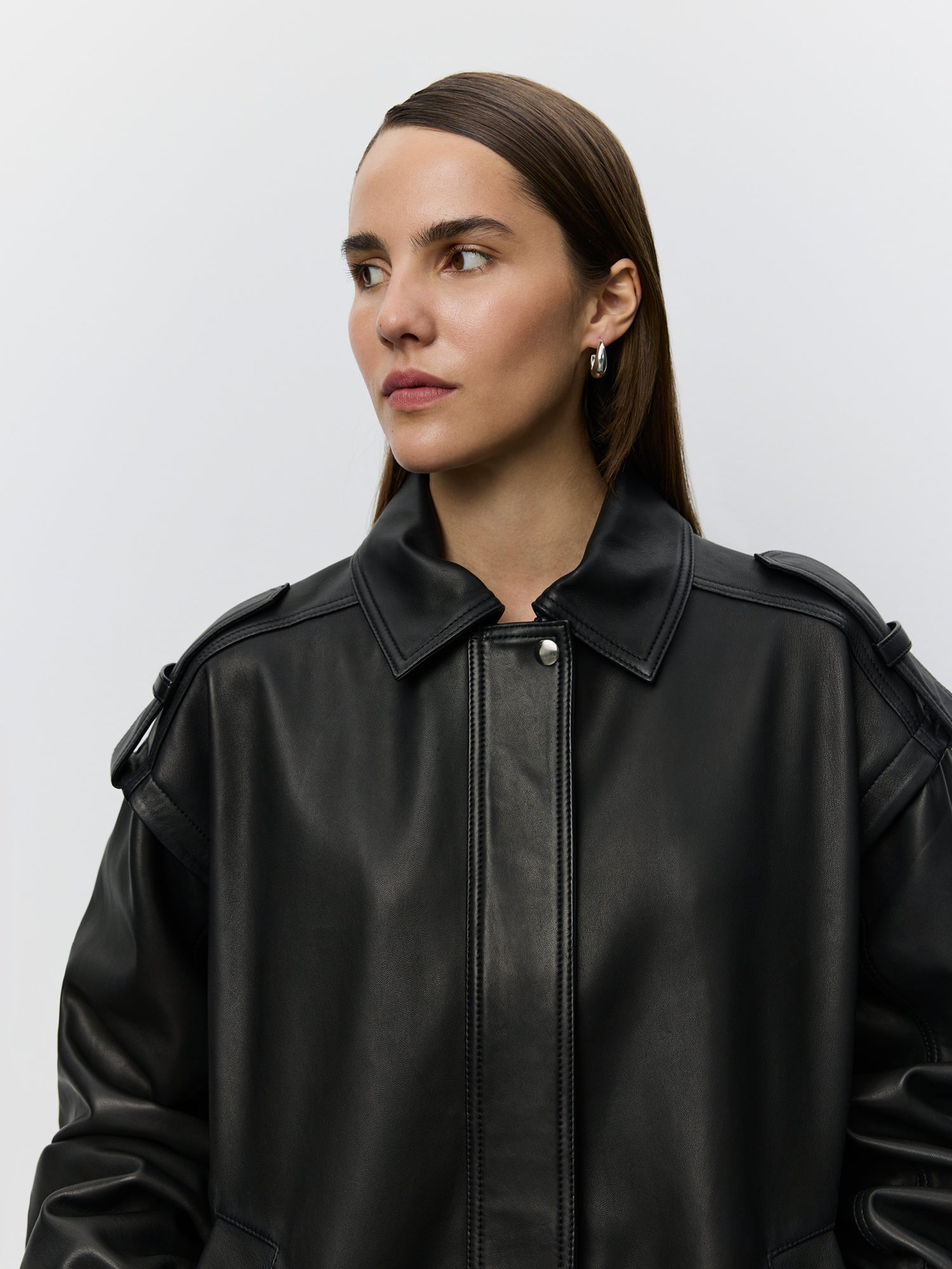 Sofie Schnoor WOMEN LENNIXSW OVERSIZE LÆDERJAKKE Læderjakke 1000 Black