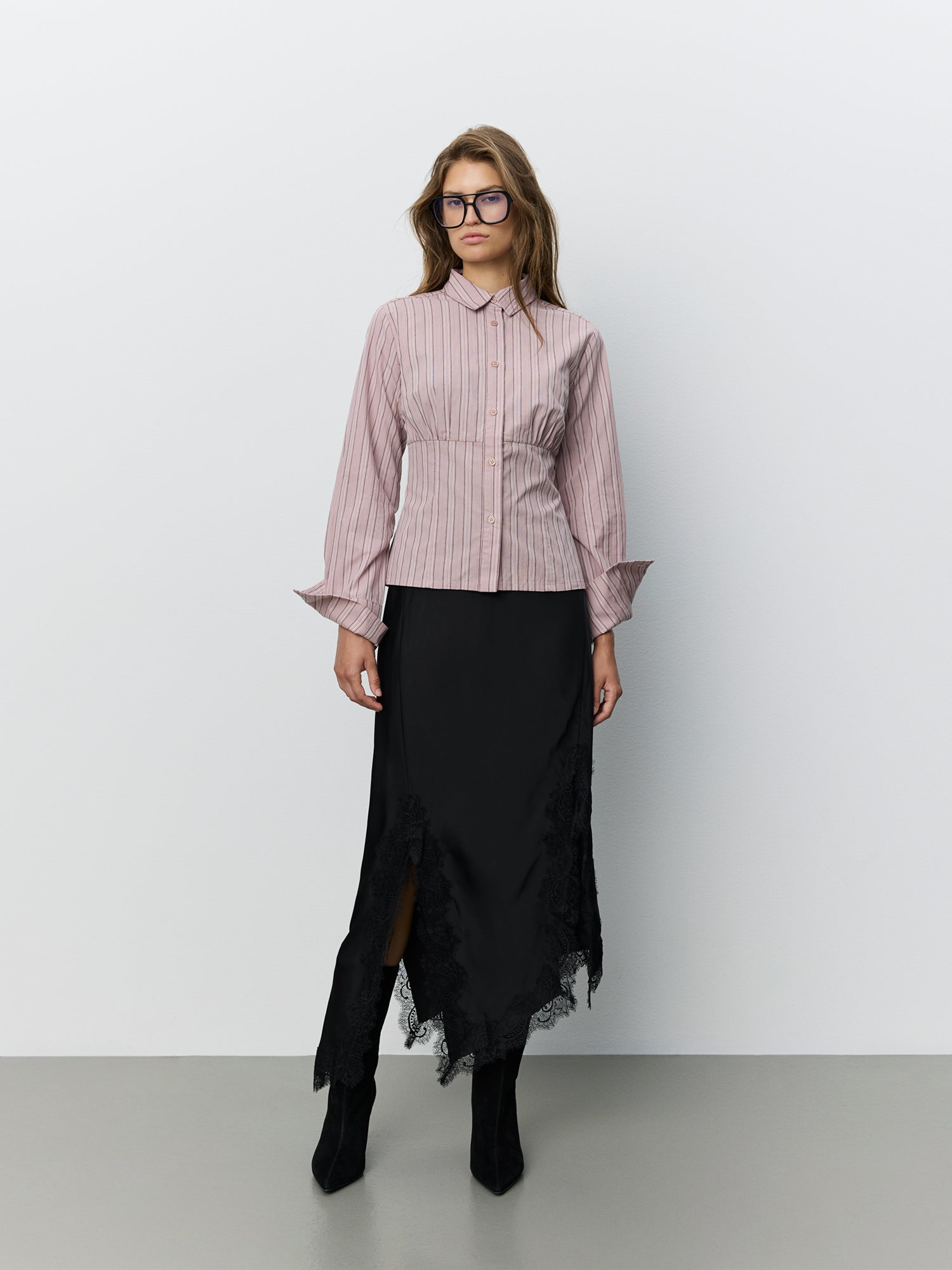 Sofie Schnoor WOMEN LIANUSW STRIPET SKJORTE Skjorte 7173 Dusty Plum Sripe