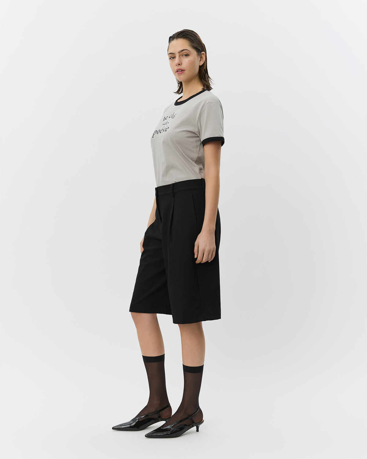 Sofie Schnoor WOMEN MAGGIESW KONTRAST KANT T-SHIRT T-shirt 8021 Dark grey