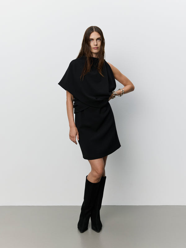 ICON 019 - MARTHASW DRAPED CAPE MINI DRESS