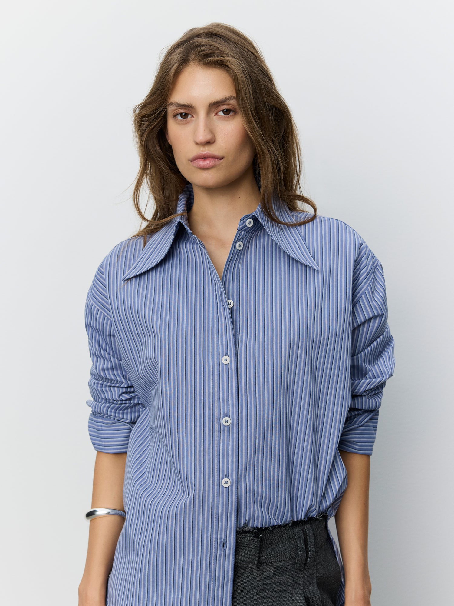 Sofie Schnoor WOMEN MASHASW STRIPET SKJORTE Skjorte 5080 Dusty blue