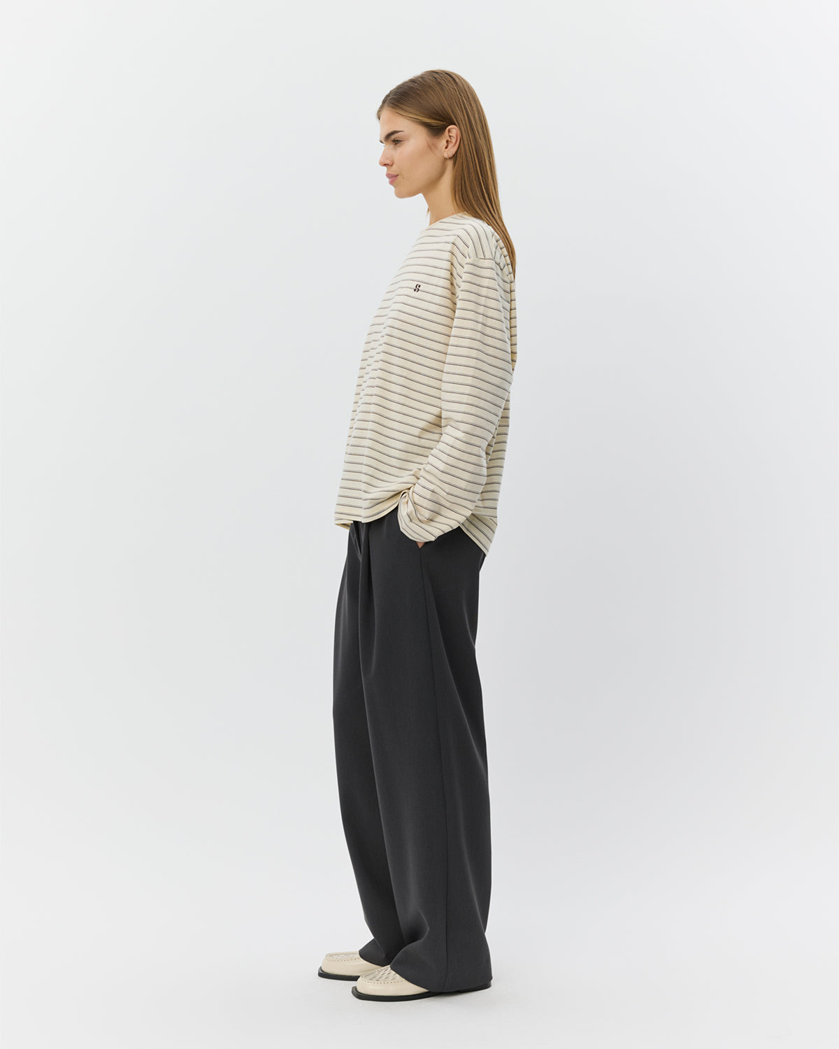 Sofie Schnoor WOMEN MASYSW LANGÆRMET BOXY T-SHIRT T-shirt 0140 Off White Striped