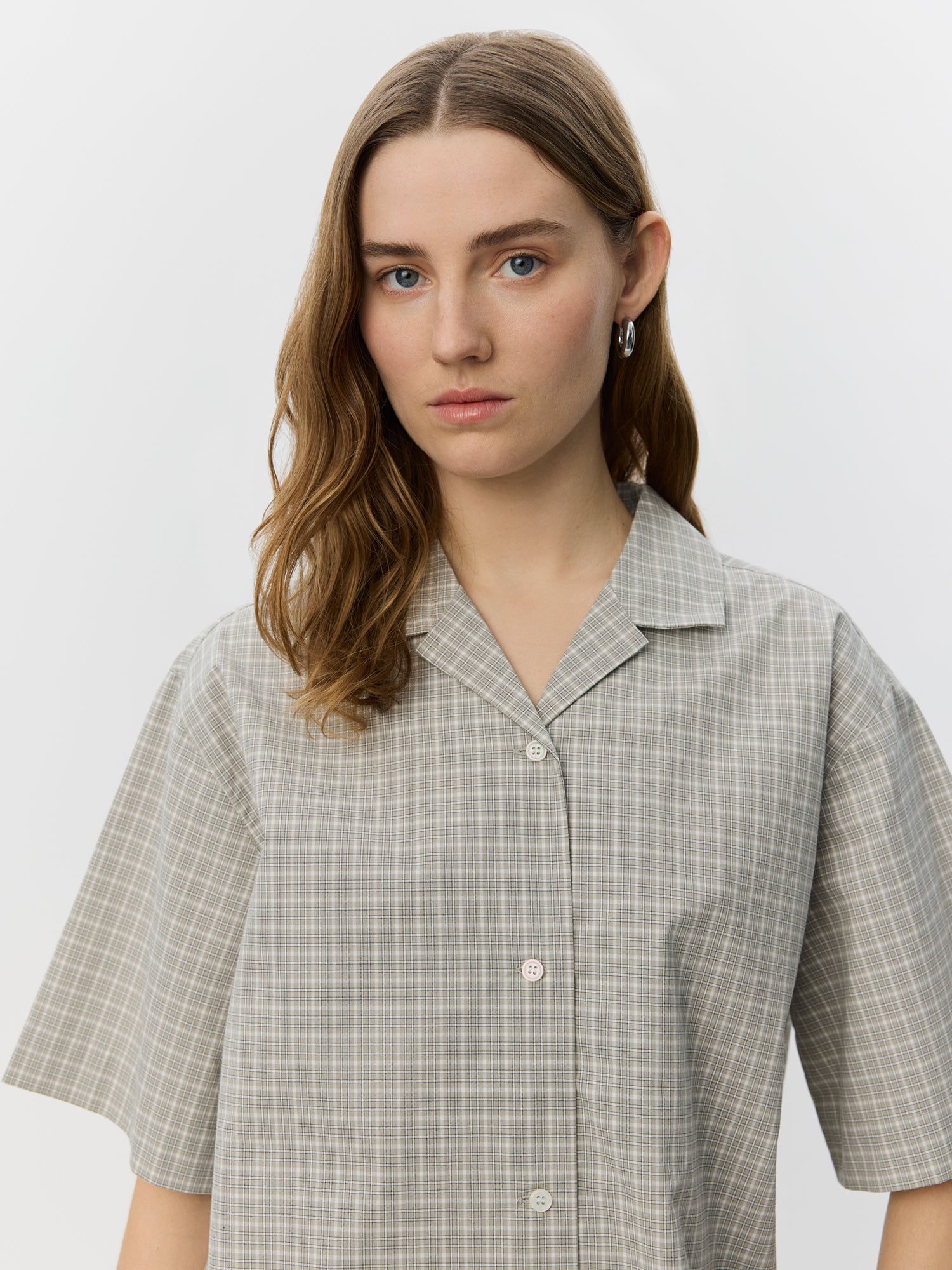 Sofie Schnoor WOMEN MAVISSW KORTÆRMET SKJORTE Skjorte 8040 Grey check