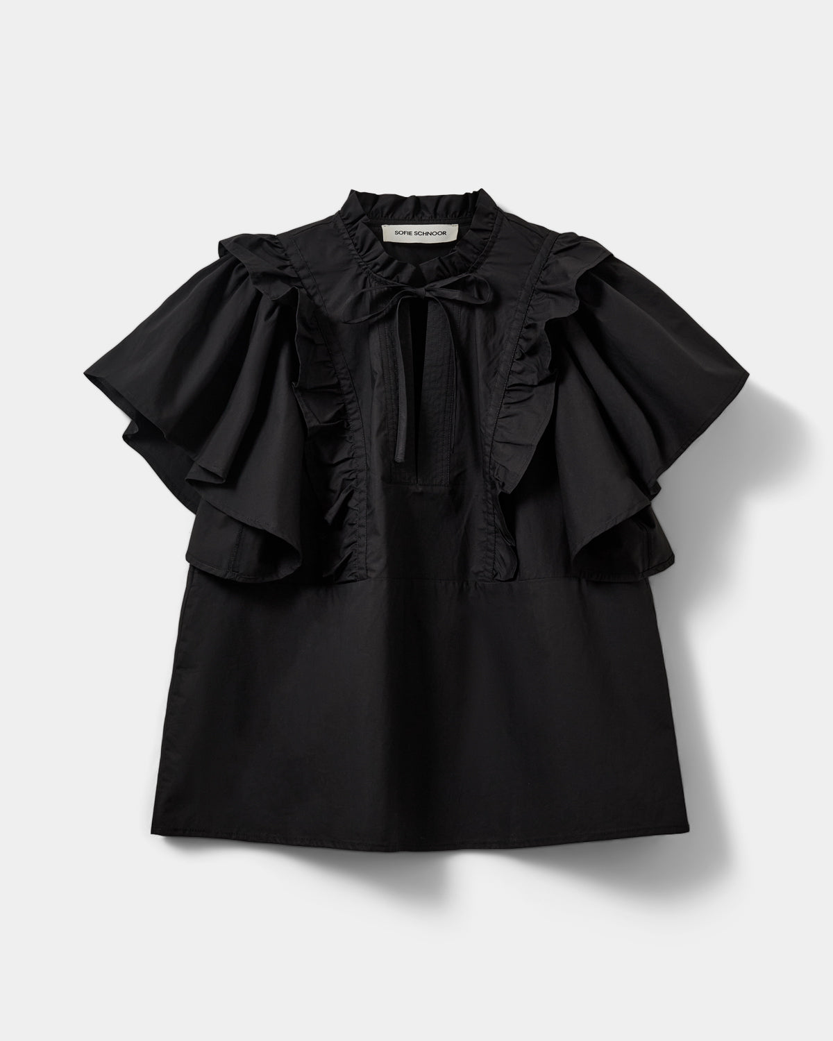 MERLINDASW FRILL TOP Top - 1000 Black | Sofie Schnoor