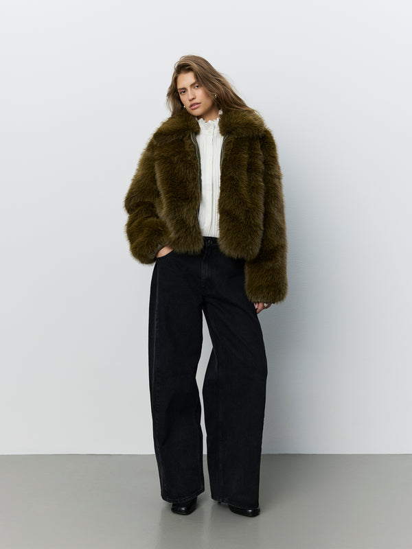 METASW FAUX FUR BOMBER JACKET