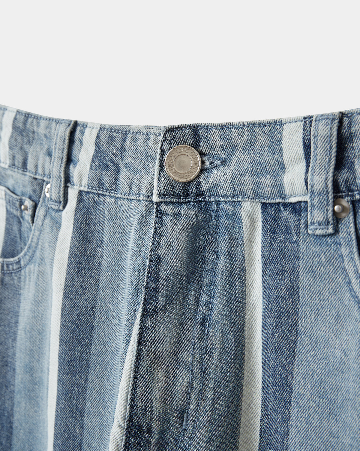 Sofie Schnoor WOMEN OZILASW STRIPET DENIM SHORTS Shorts 5123 Blue denim Stripe