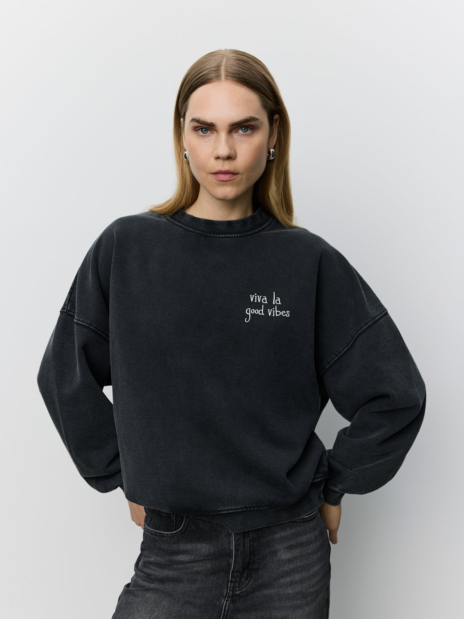 Sofie Schnoor WOMEN PAROSSW OVERSIZED SWEATSHIRT Sweatshirt 1015 Washed black