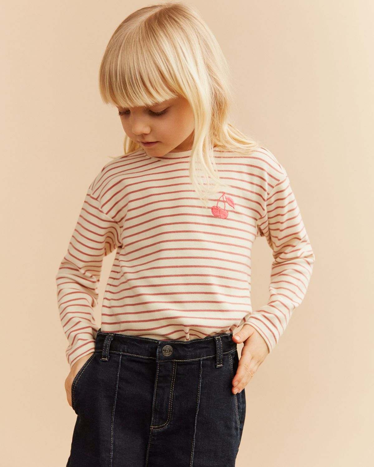Sofie Schnoor KIDS PERNILLASK T-SHIRT LONG SLEEVE T-shirt Long Sleeve 0140 Off White Striped