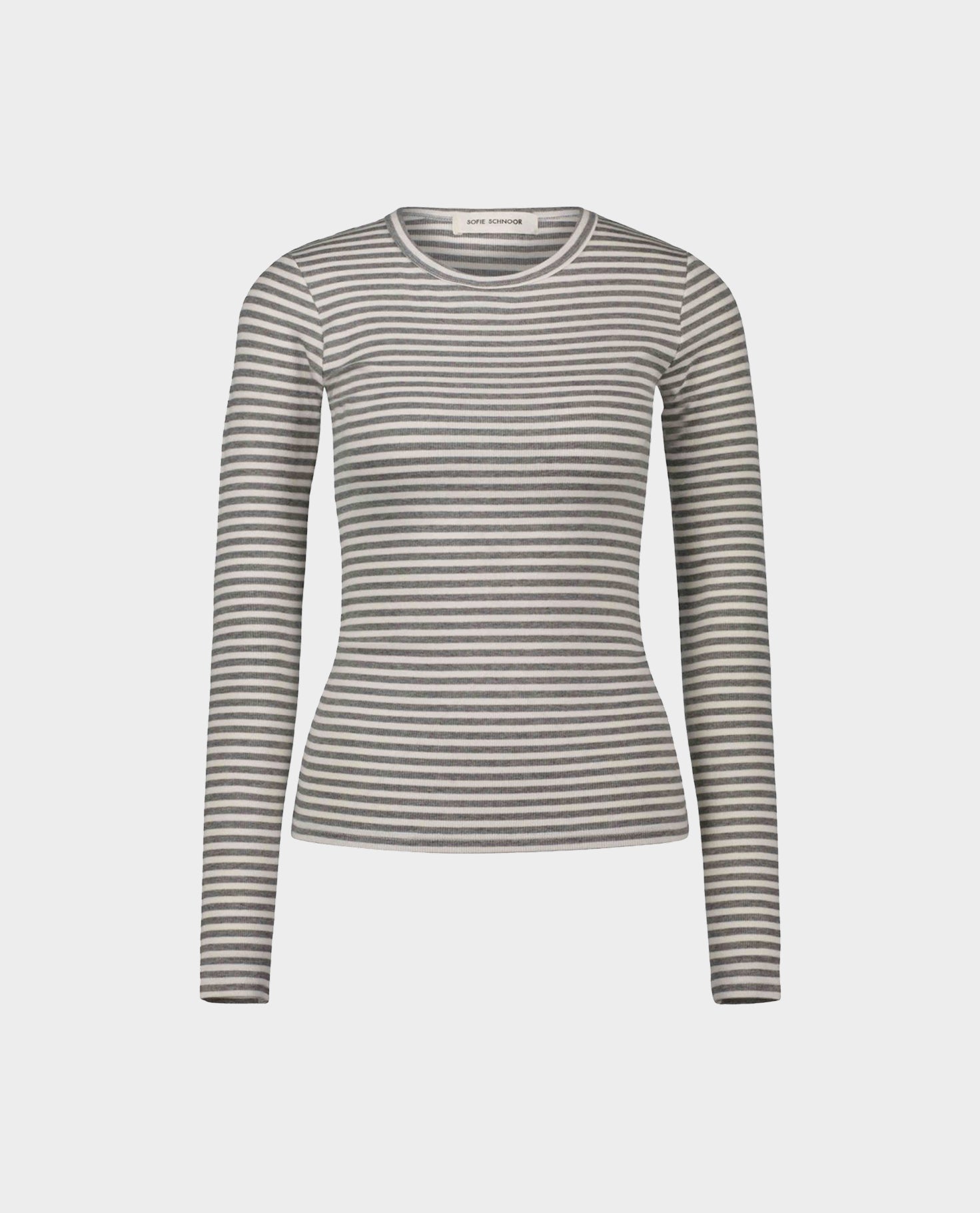 Sofie Schnoor WOMEN PETRICIASW STRIBE T-SHIRT LANGÆRMET T-shirt lang ærmet 8048 Grey Striped