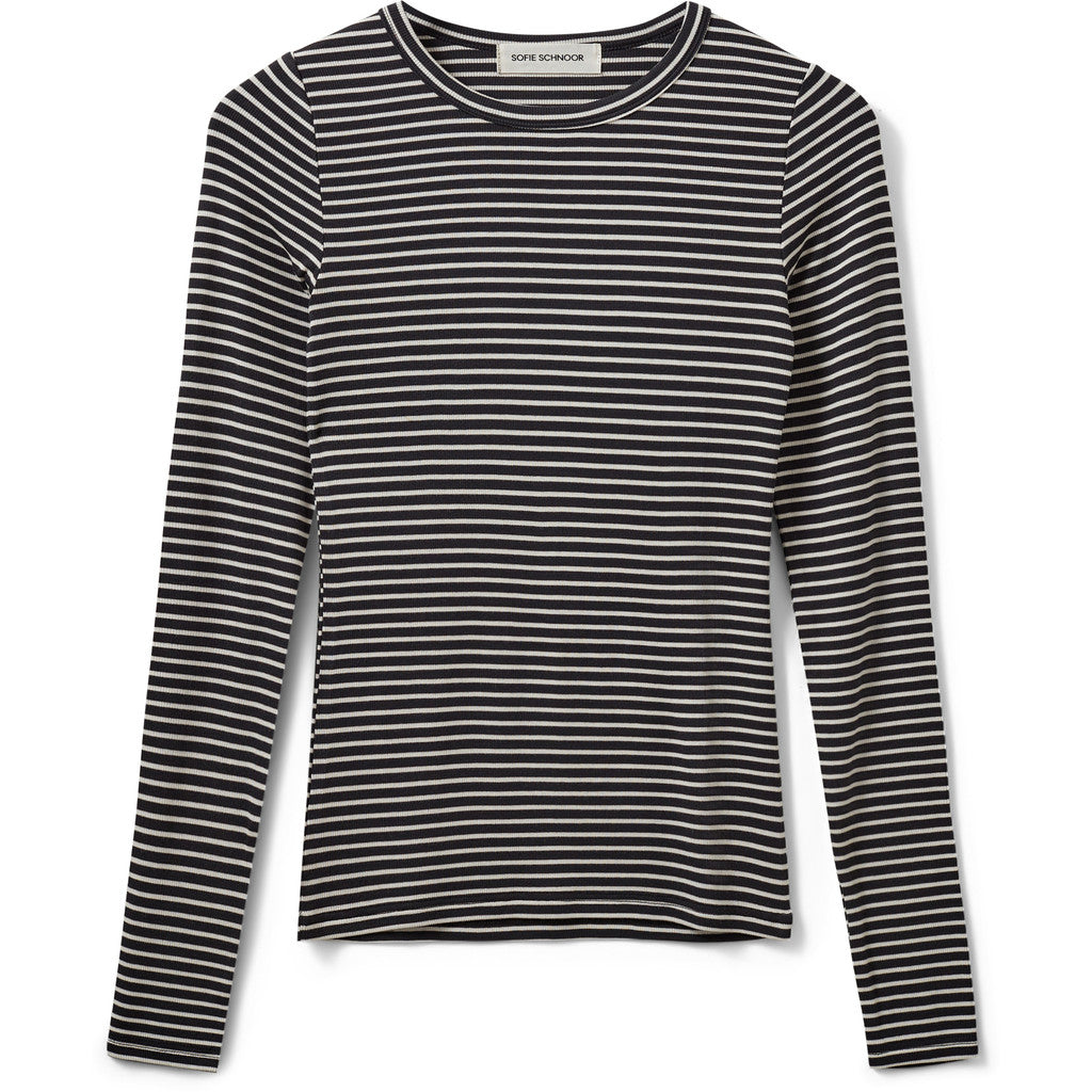 Sofie Schnoor WOMEN PETRICIASW STRIBE T-SHIRT LANGÆRMET T-shirt lang ærmet 1017 Black striped