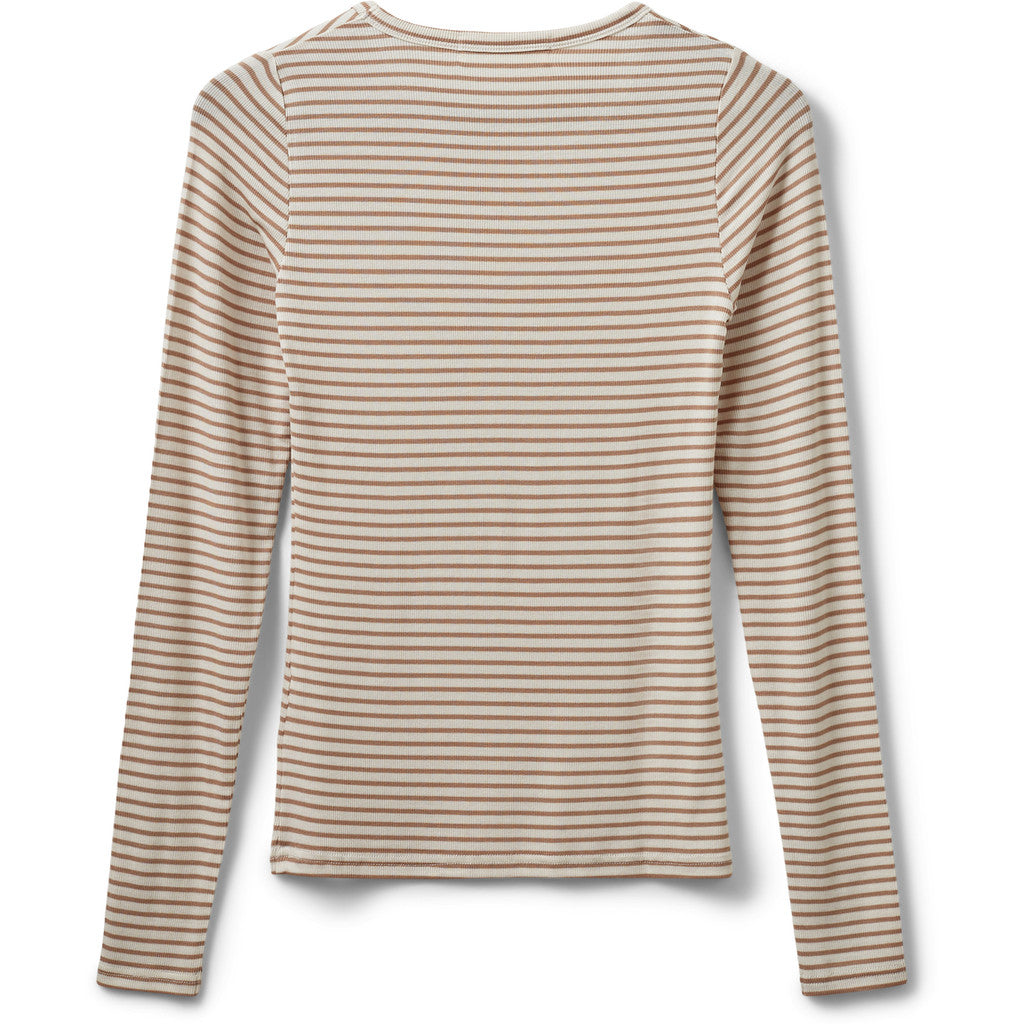 Sofie Schnoor WOMEN PETRICIASW STRIBE T-SHIRT LANGÆRMET T-shirt lang ærmet 7120 Beige Striped