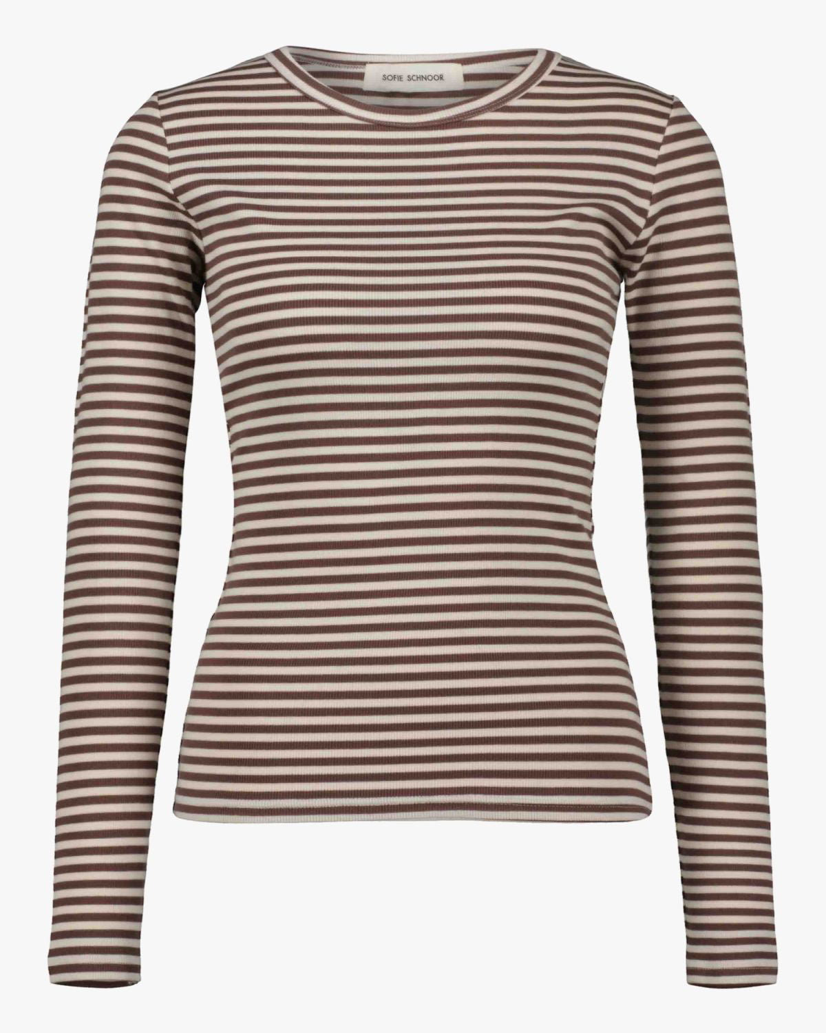 Sofie Schnoor WOMEN PETRICIASW STRIPE T-SHIRT LONG SLEEVE T-shirt Long Sleeve 7113 Brown Striped