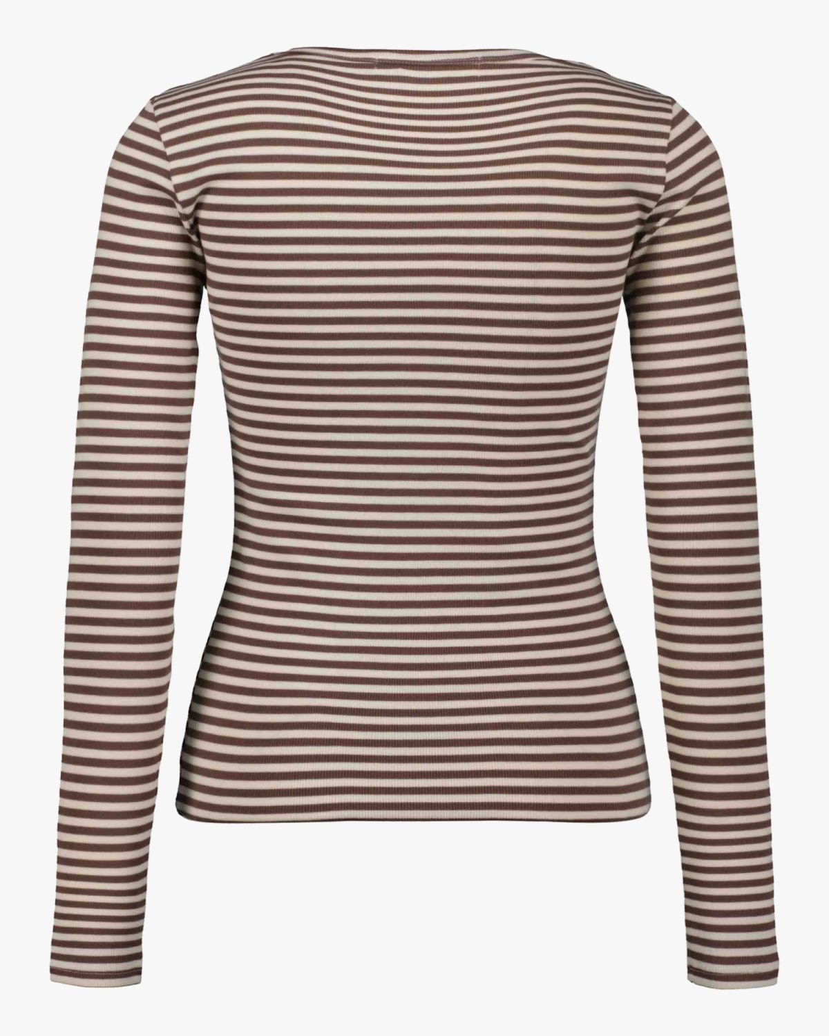 Sofie Schnoor WOMEN PETRICIASW STRIPE T-SHIRT LONG SLEEVE T-shirt Long Sleeve 7113 Brown Striped