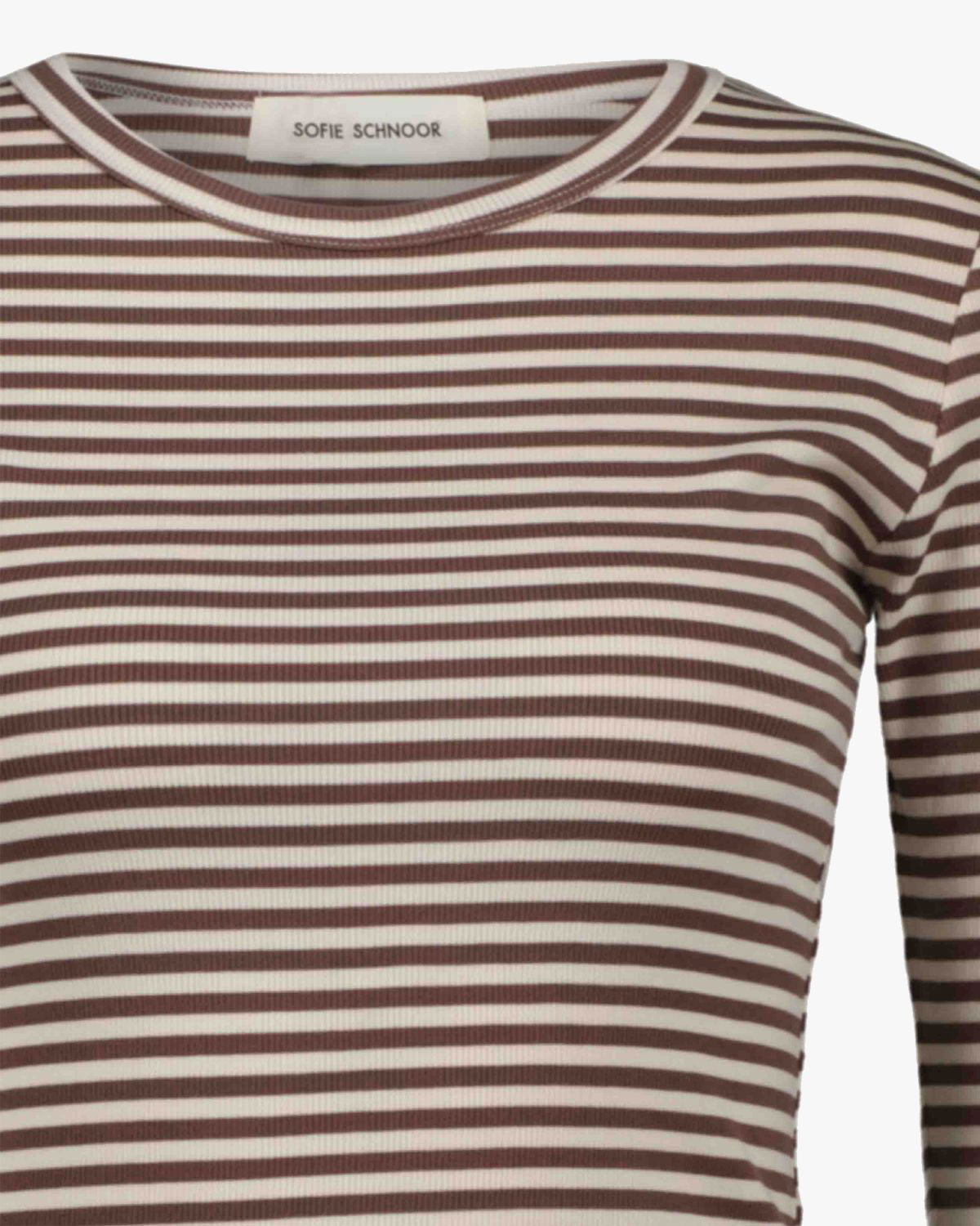 Sofie Schnoor WOMEN PETRICIASW STRIPE T-SHIRT LONG SLEEVE T-shirt Long Sleeve 7113 Brown Striped