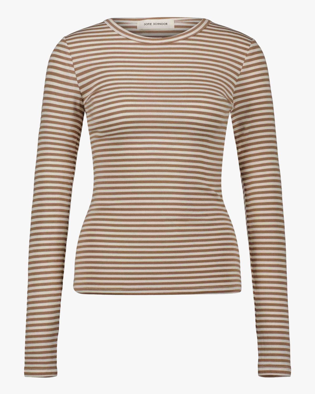 Sofie Schnoor WOMEN PETRICIASW STRIPE T-SHIRT LONG SLEEVE T-shirt Long Sleeve 7120 Beige Striped