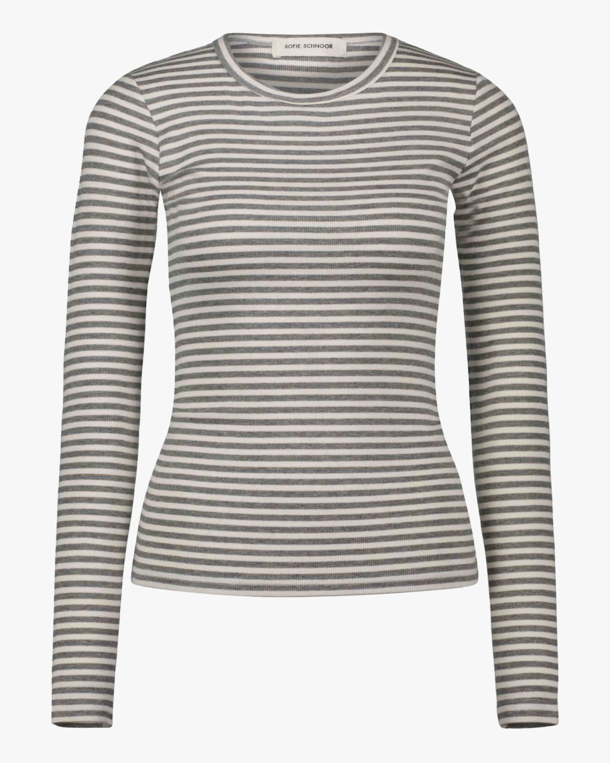 Sofie Schnoor WOMEN PETRICIASW STRIPE T-SHIRT LONG SLEEVE T-shirt Long Sleeve 8048 Grey Striped