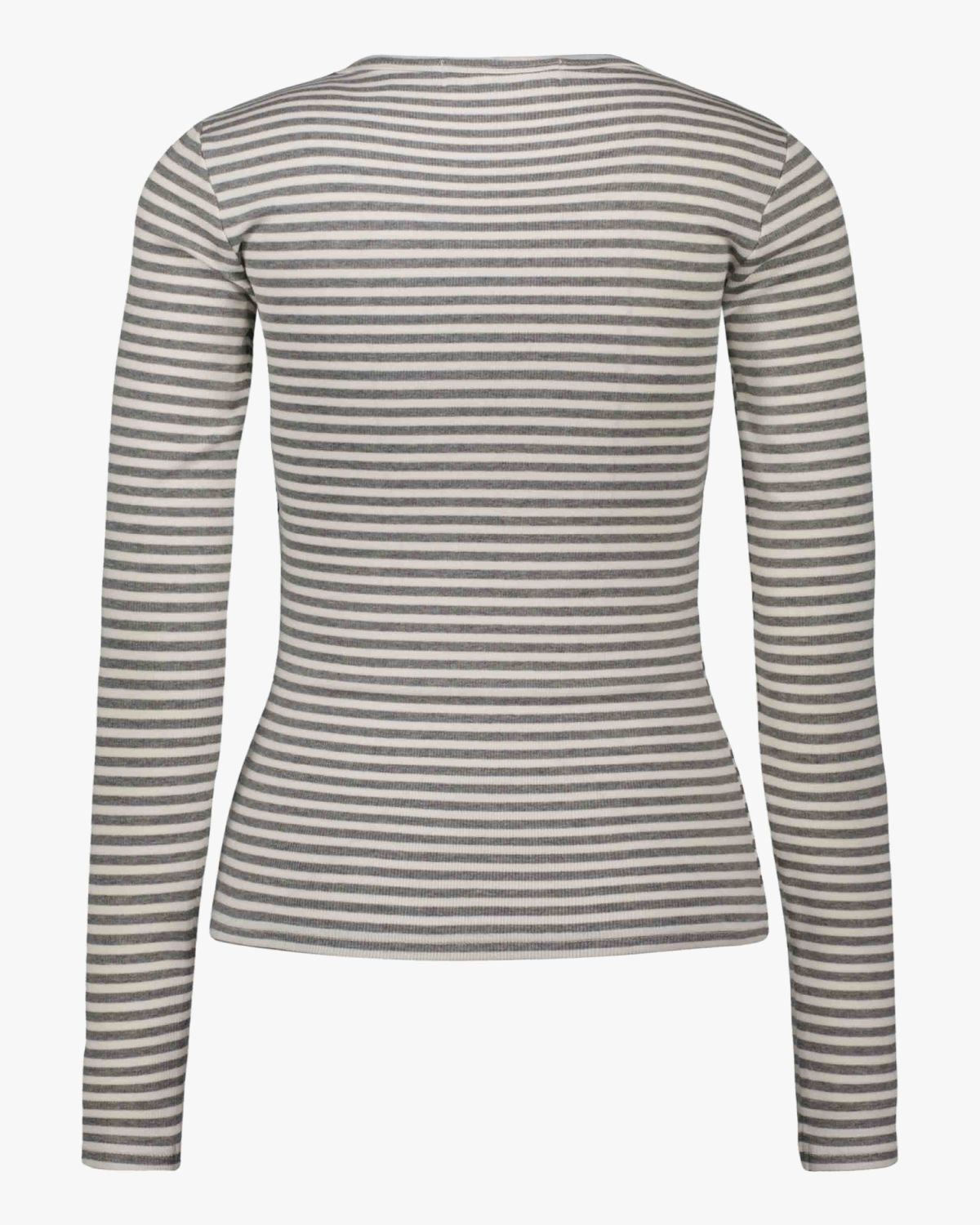 Sofie Schnoor WOMEN PETRICIASW STRIPE T-SHIRT LONG SLEEVE T-shirt Long Sleeve 8048 Grey Striped