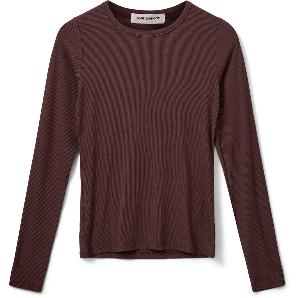 Sofie Schnoor WOMEN PETRICIASW T-SHIRT LANGÆRMET T-shirt lang ærmet 7168 Dark Plum