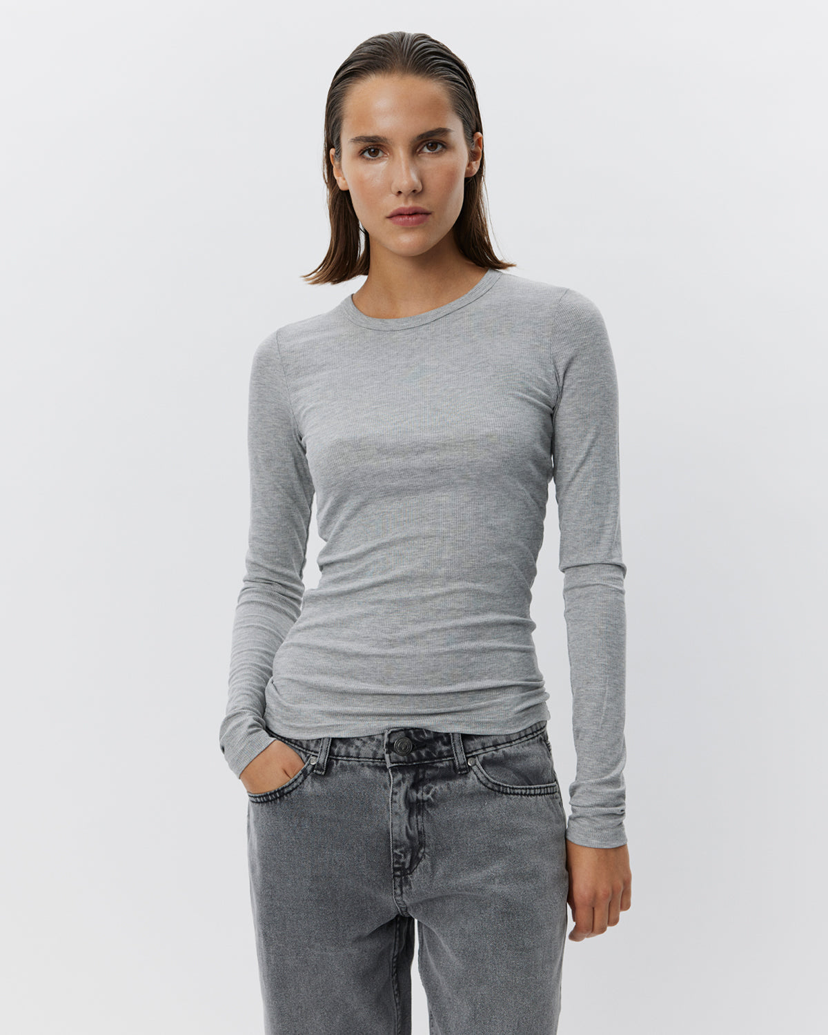 Sofie Schnoor WOMEN PETRICIASW T-SHIRT LONG SLEEVE T-shirt Long Sleeve 8000 Grey mel