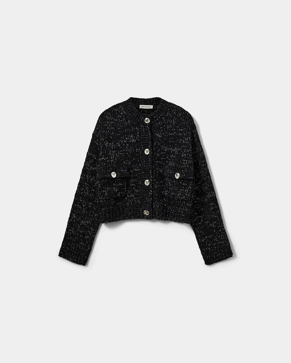 Sofie Schnoor WOMEN PILASW STRIK CARDIGAN Cardigan 1003 Black glitter