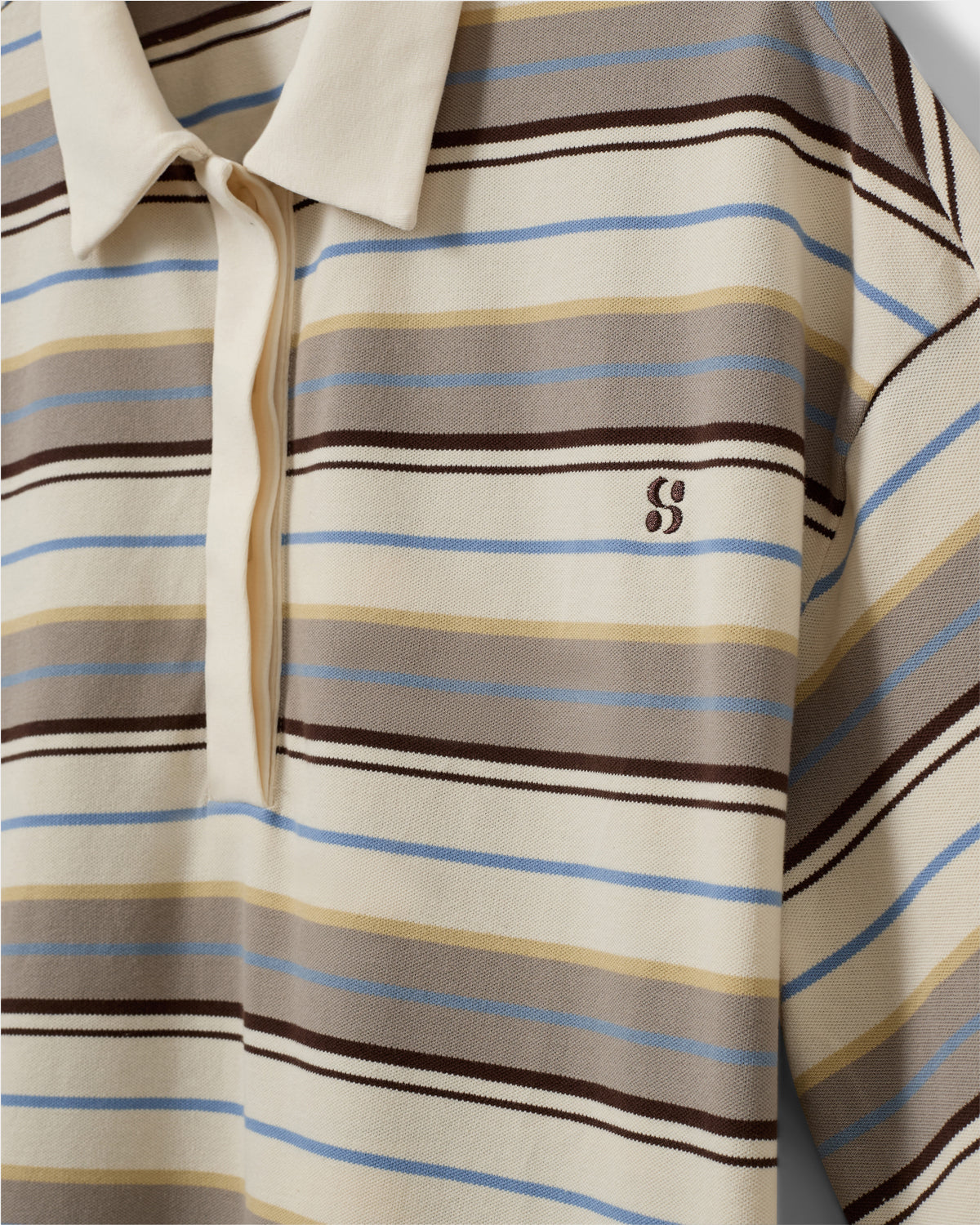 PILSW OVERSIZE STRIPED POLO SHIRT T-shirt - 0140 Off White Striped