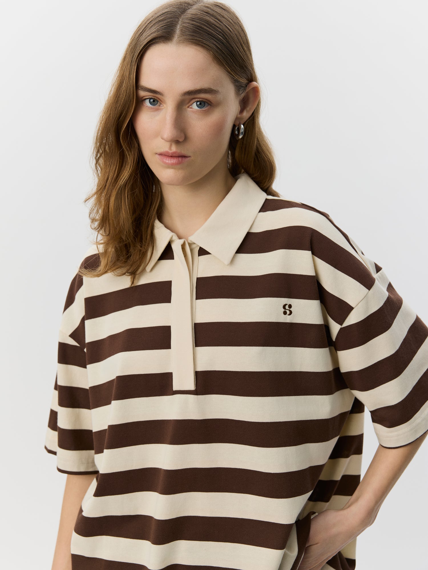 PILSW oversized oversize striped polo t-shirt in Striped | T