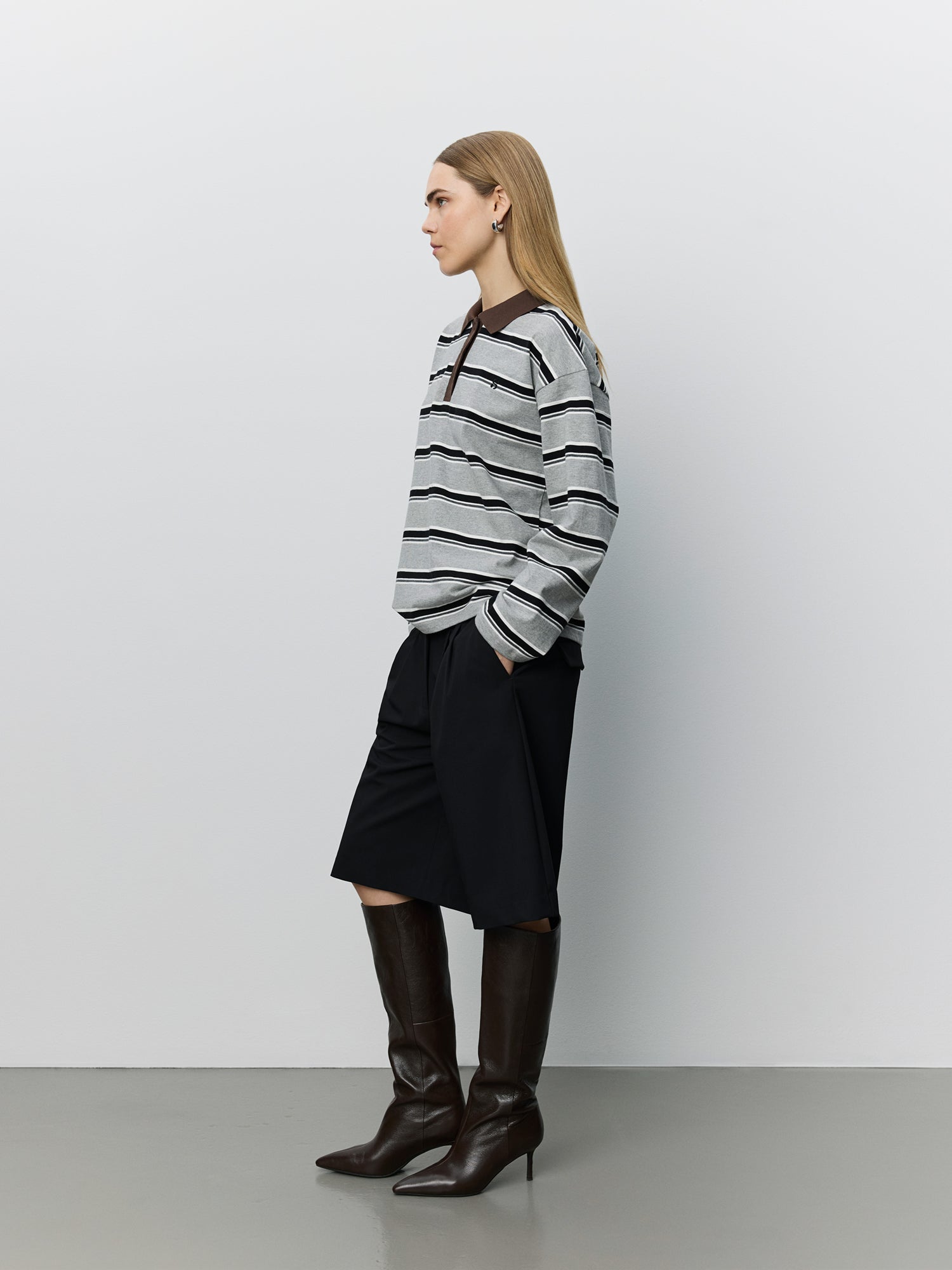 Sofie Schnoor WOMEN PRIASW POLO Sweatshirt 8048 Grey Striped