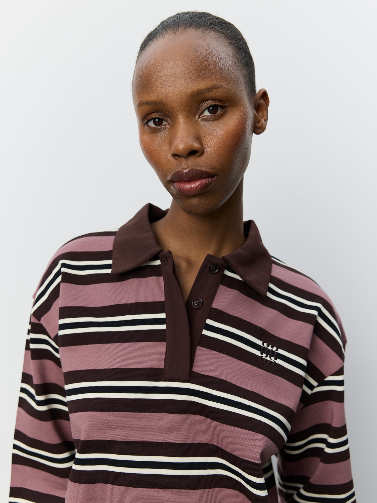Sofie Schnoor WOMEN PRIASW STRIPET POLO T-shirt lang ærmet 7168 Dark Plum