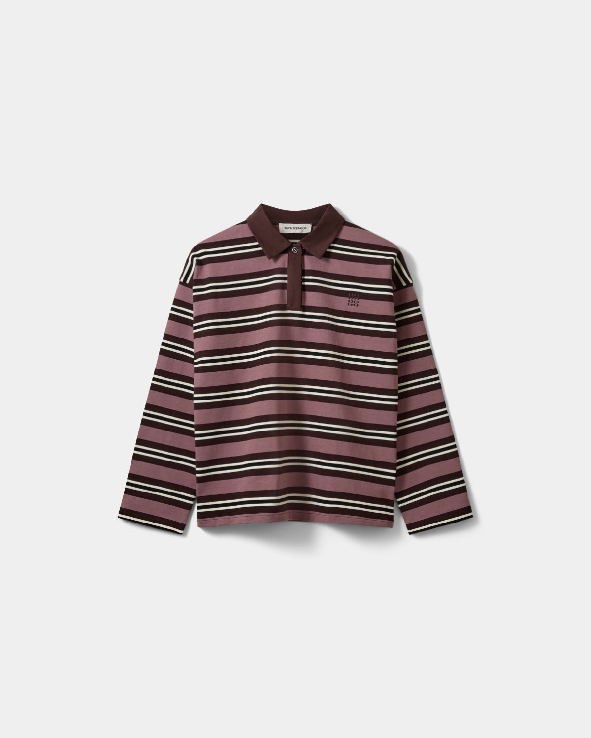 Sofie Schnoor WOMEN PRIASW STRIPET POLO T-shirt lang ærmet 7168 Dark Plum