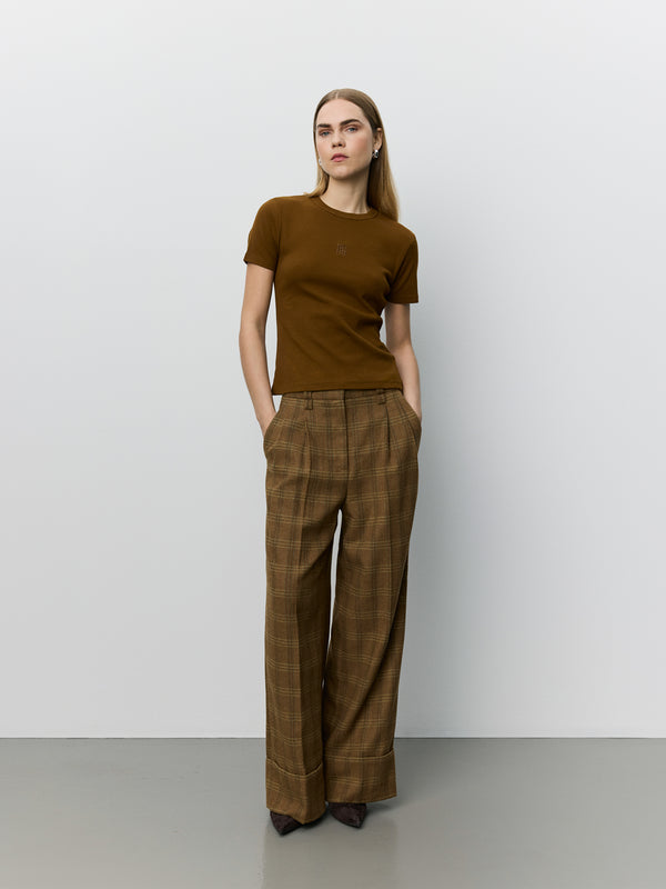 ROSANASW CHECKED TROUSERS