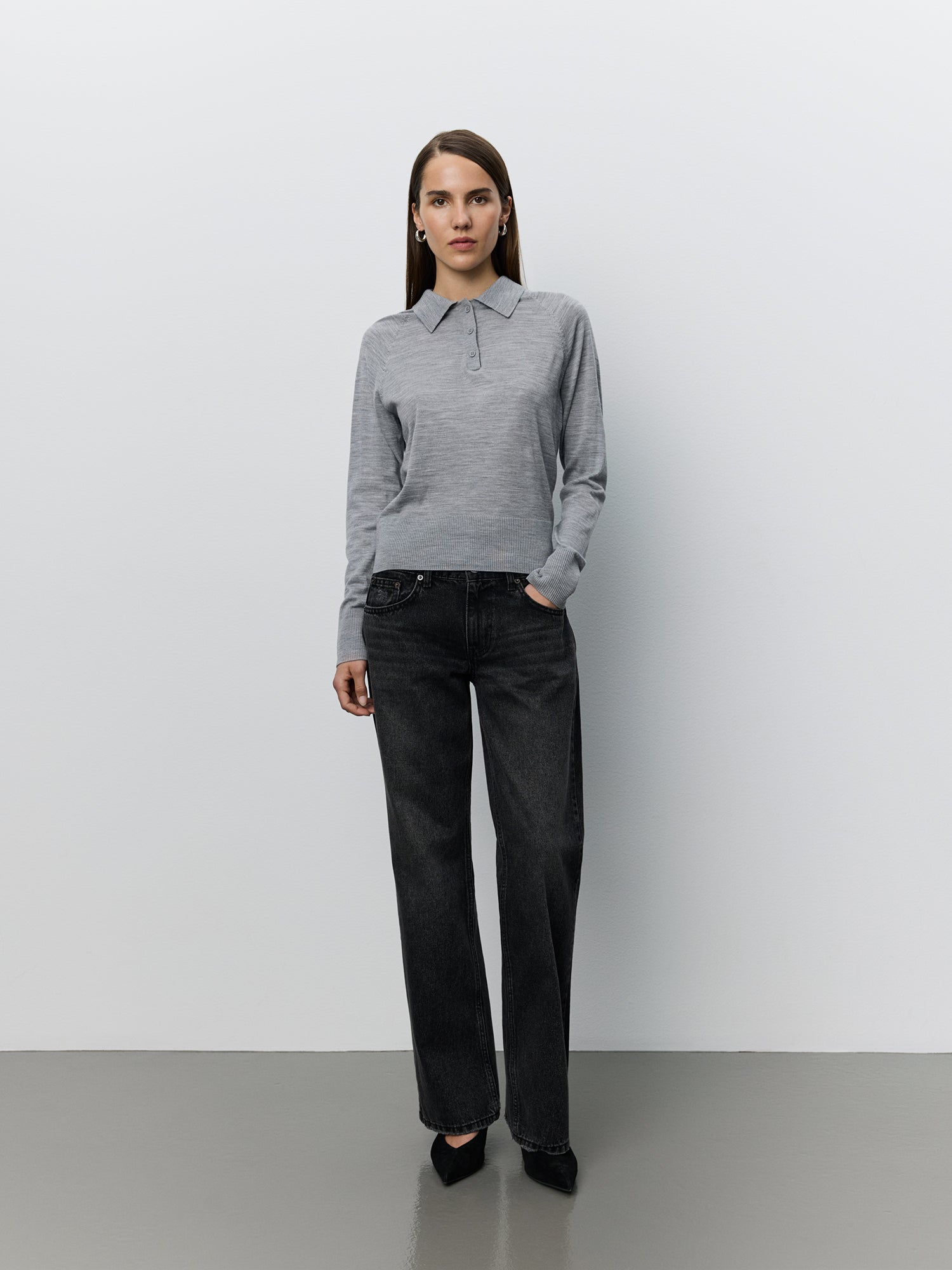 Sofie Schnoor WOMEN SELENESW KNIT POLO Strik 8000 Grey Melange