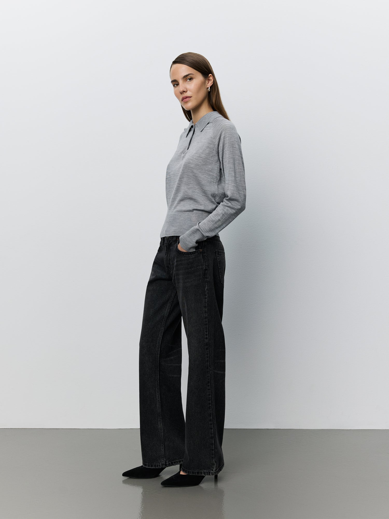 Sofie Schnoor WOMEN SELENESW KNIT POLO Strik 8000 Grey Melange