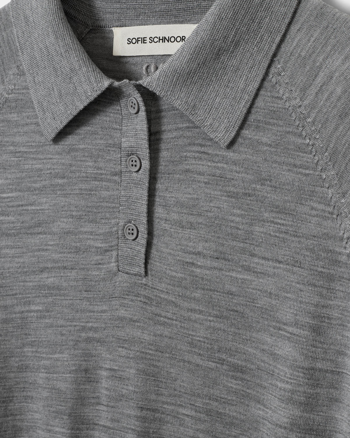 Sofie Schnoor WOMEN SELENESW KNIT POLO Strik 8000 Grey Melange