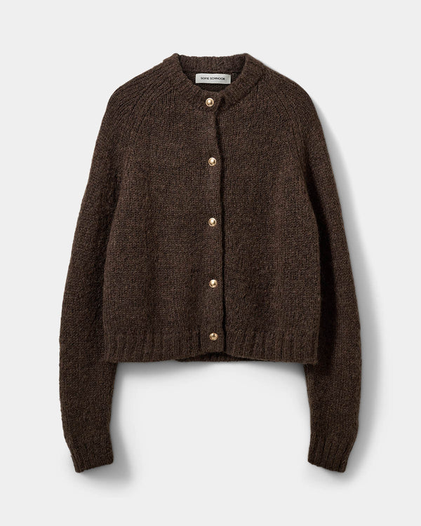 Sofie Schnoor WOMEN SELMASW STRIK CARDIGAN Cardigan 7025 Dark brown