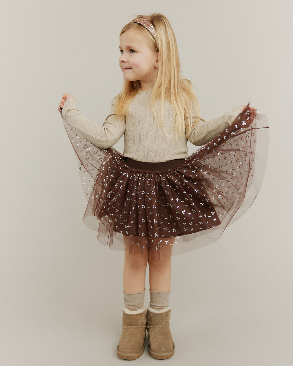 Sofie Schnoor KIDS SIGGYSK MESH SKIRT Skirt 7052 Brown