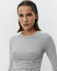 SNOS433-T-shirt long-sleeve-Grey Striped