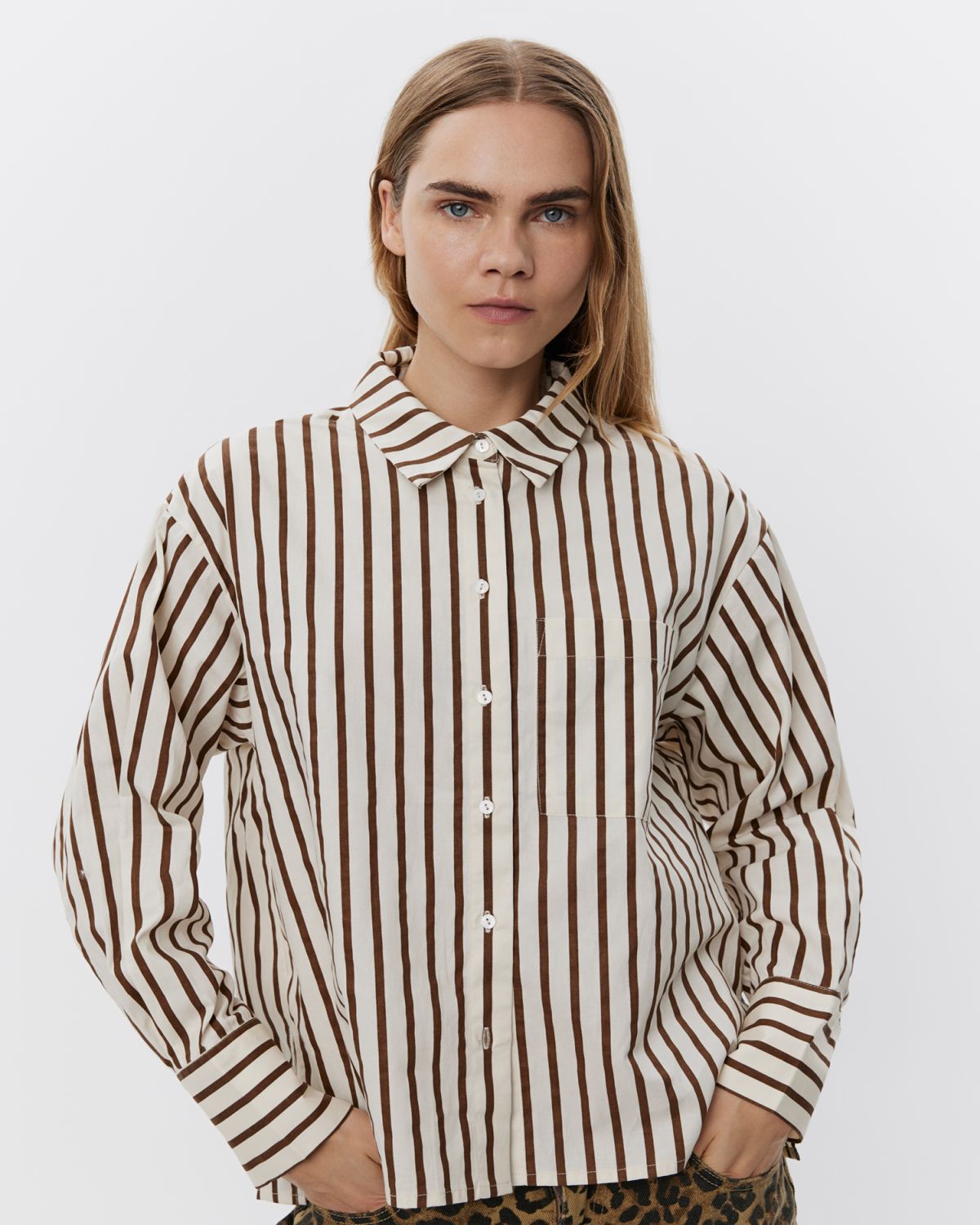 Sofie Schnoor WOMEN SOIASW SHIRT Shirt 7113 Brown Striped