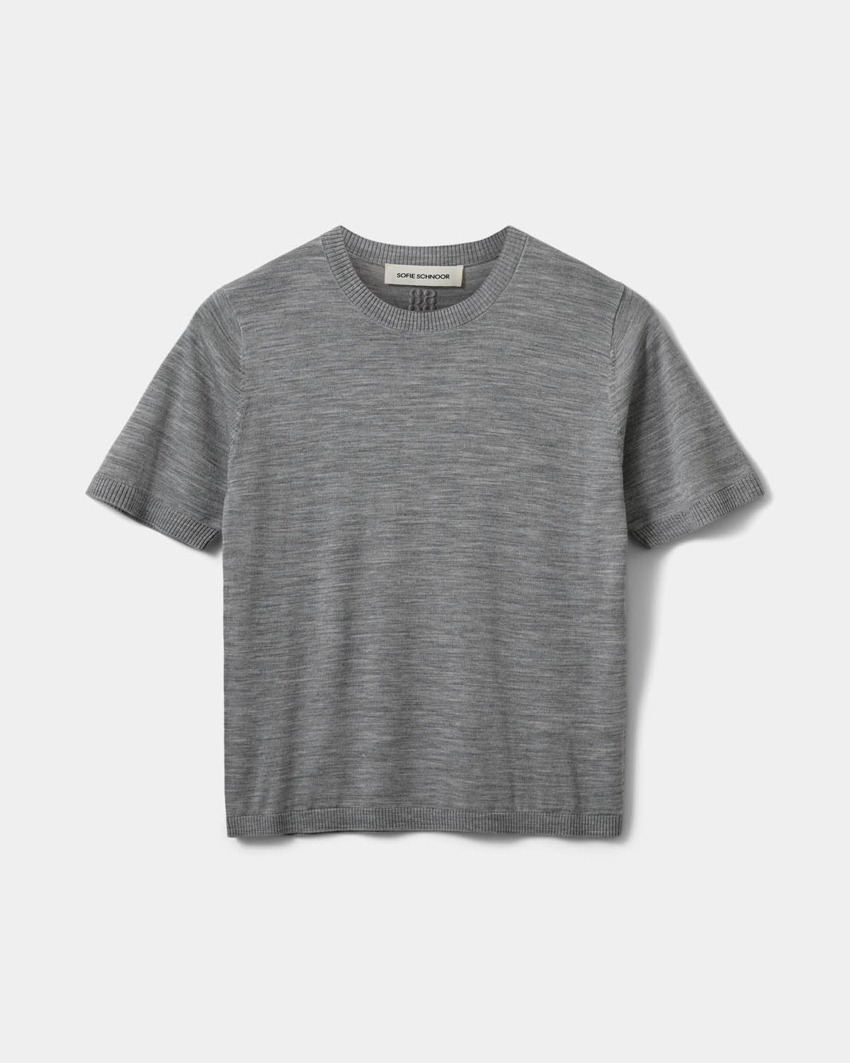 Sofie Schnoor WOMEN SORELLASW SHORT SLEEVE KNIT BLOUSE Bluse 8000 Grey Melange