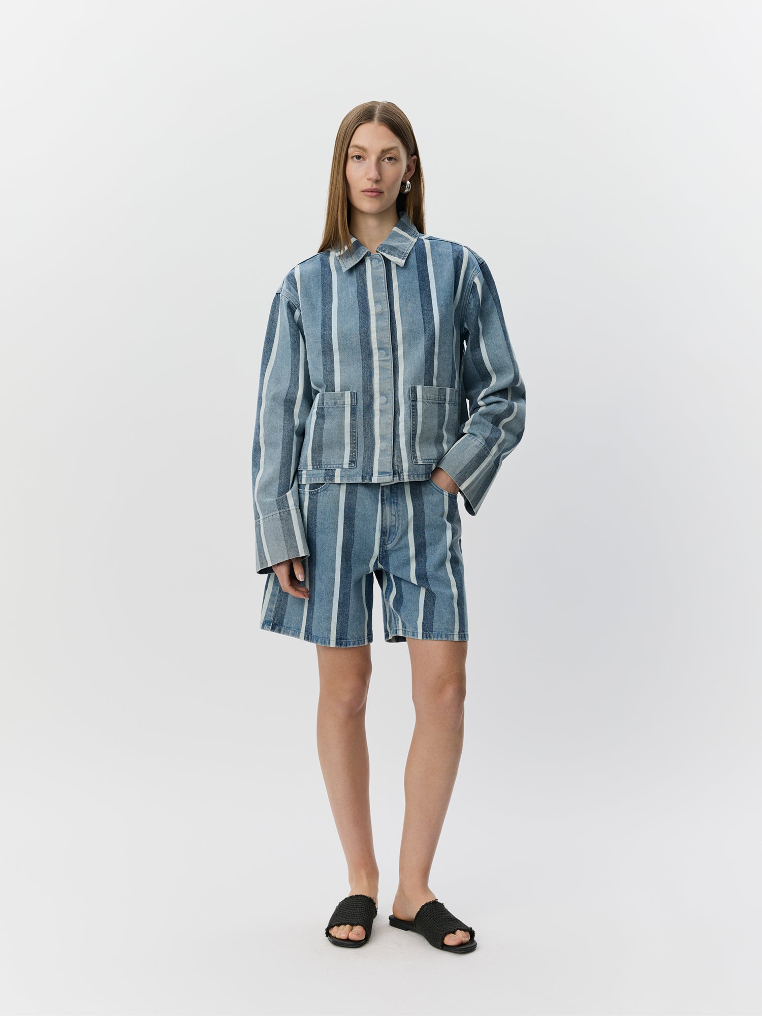 Sofie Schnoor WOMEN TAZASW STRIPET DENIM JAKKE Jakke 5127 Blue&White Denim Stripe