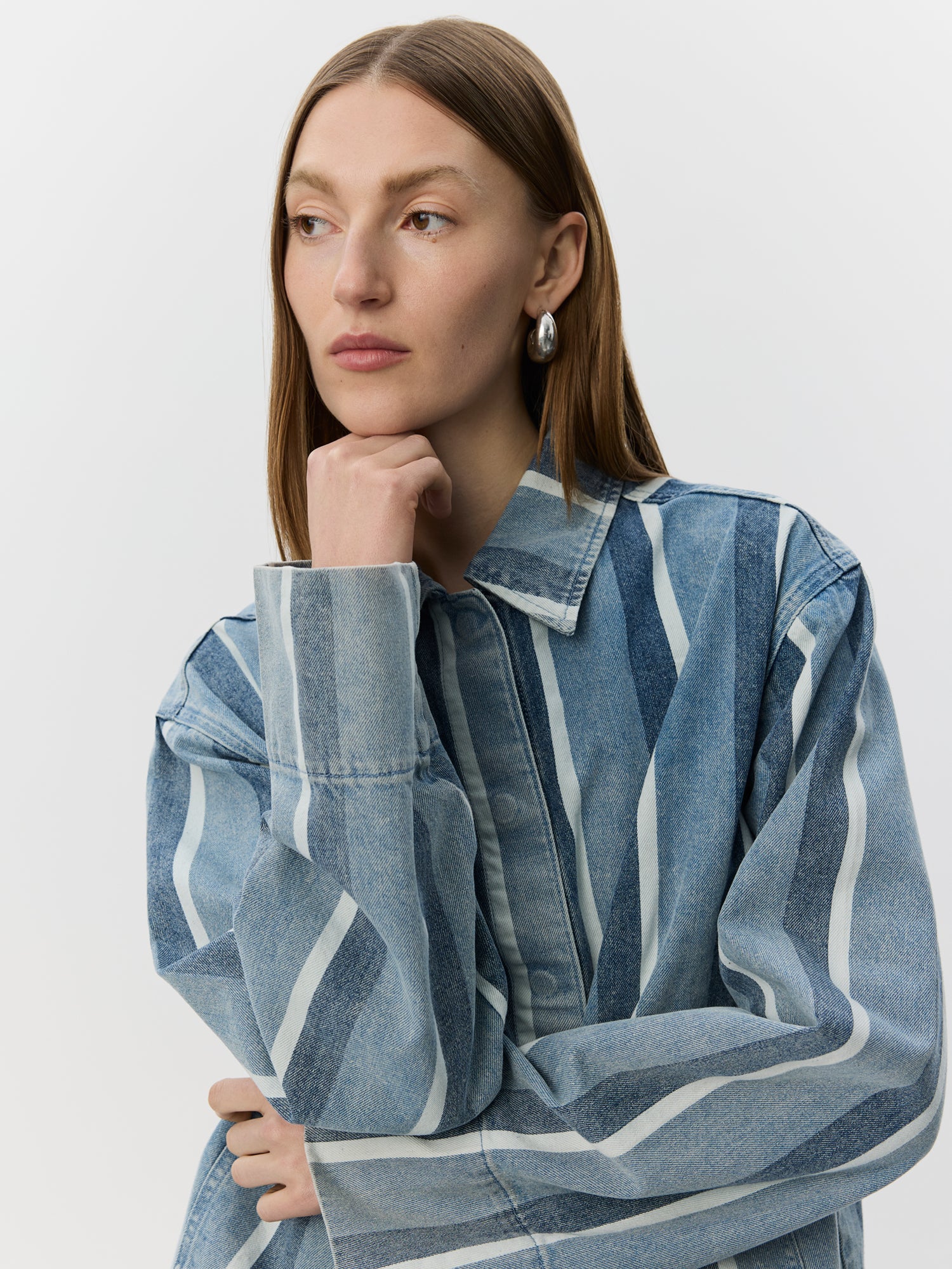 Sofie Schnoor WOMEN TAZASW STRIPET DENIM JAKKE Jakke 5127 Blue&White Denim Stripe