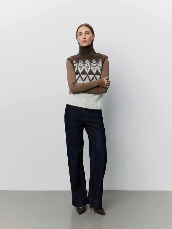 VILDASW HIGH NECK KNIT VEST