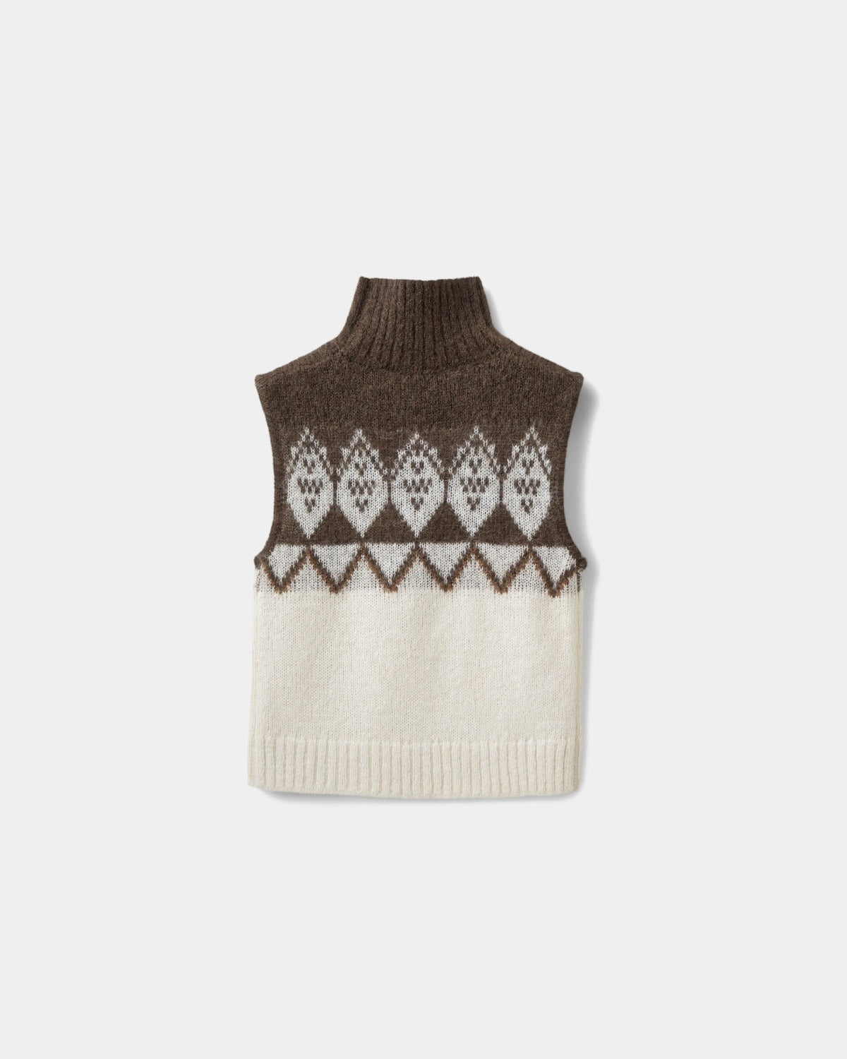 Sofie Schnoor WOMEN VILDASW HØJHALSET STRIK VEST Strik 9144 Off White - Brown
