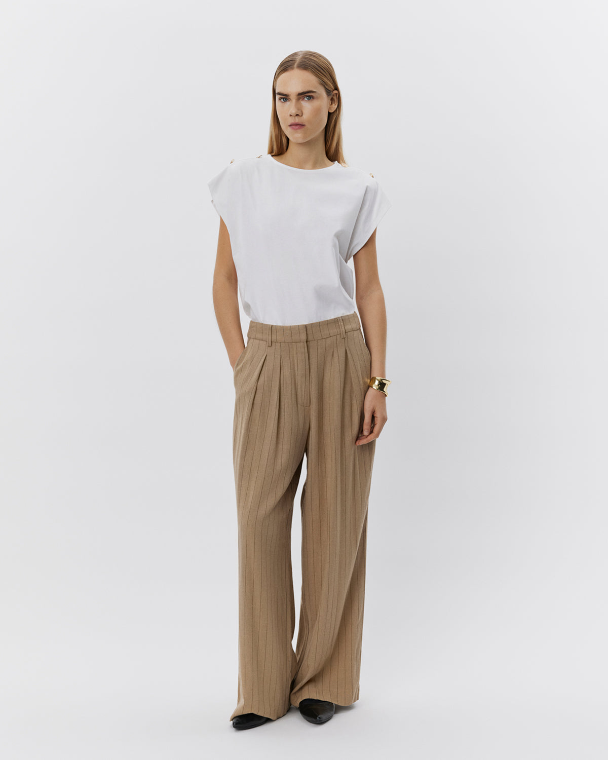 Sofie Schnoor WOMEN VIVASW TROUSERS Trousers 7118 Light Brown Striped