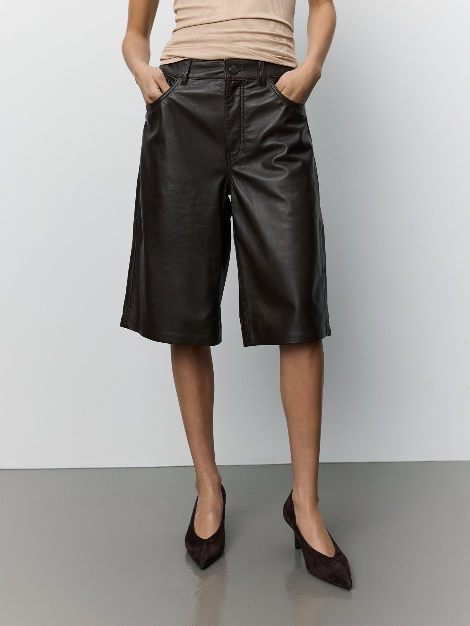 Sofie Schnoor WOMEN VOKESW LÆDER SHORTS Shorts 7025 Dark brown